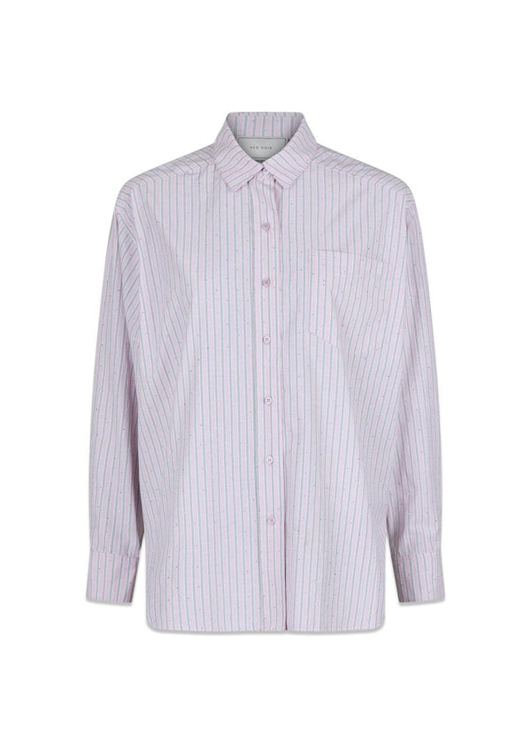 Dalma Stripe Stone Shirt - Rose Glitter-Shirts-Neo Noir-Butler Loftet