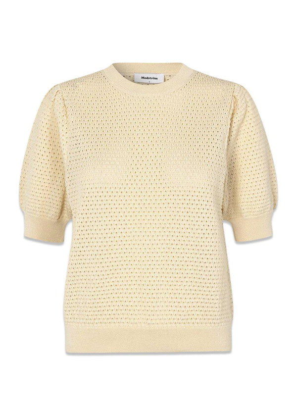 Modströms DariaMD o-neck - Summer Sand. Køb strik her.