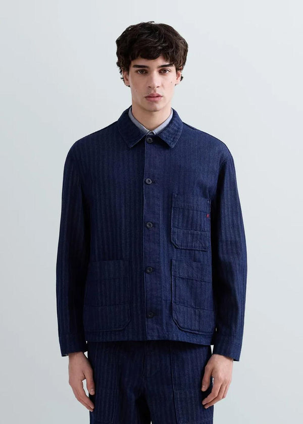 Denim Herringbone Shirt - Dark Blue-Shirts-Replay-Butler Loftet
