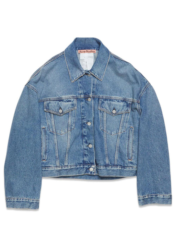 Denim Jacket - Relaxed cropped fit - Mid Blue-Outerwear-Acne Studios-Butler Loftet