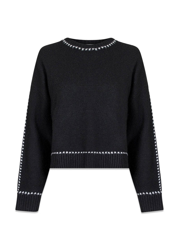 Detri Knit Blouse - Black-Knitwear-Neo Noir-Butler Loftet