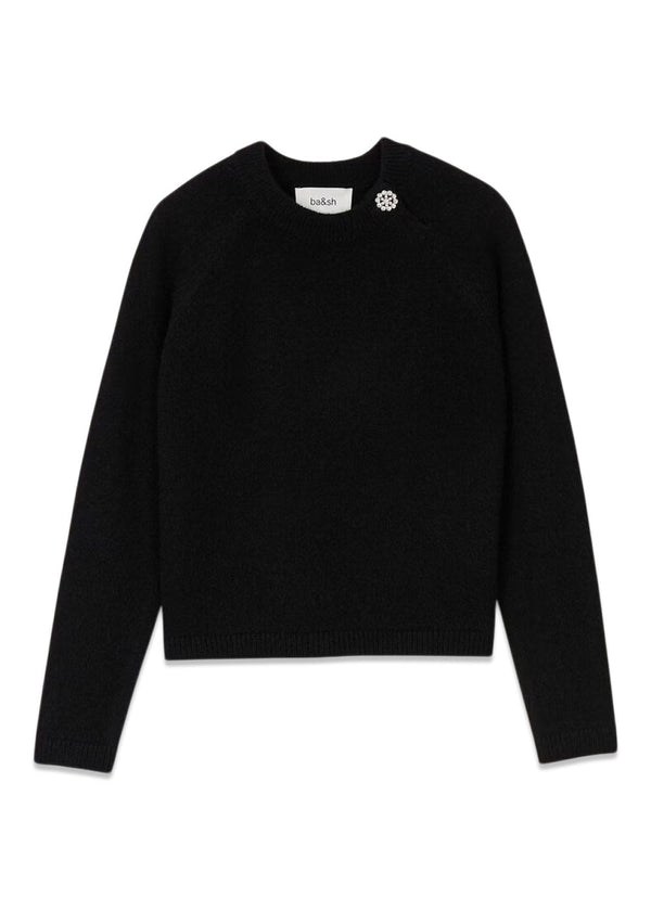 Doel long sleeves knit - Noir-Knitwear-Ba&sh-Butler Loftet