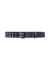Double Eyelet Belt Denim - Dark Navy-Belts-Ganni-Butler Loftet