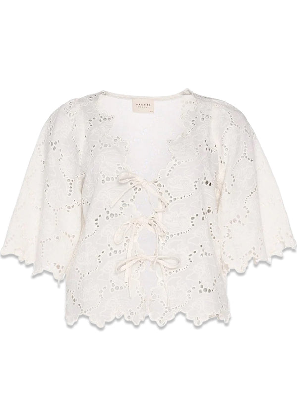 EDDIE LEFTOVER BRODERIE ANGLAISE TOP - White Swan-Top-Sissel Edelbo-Butler Loftet