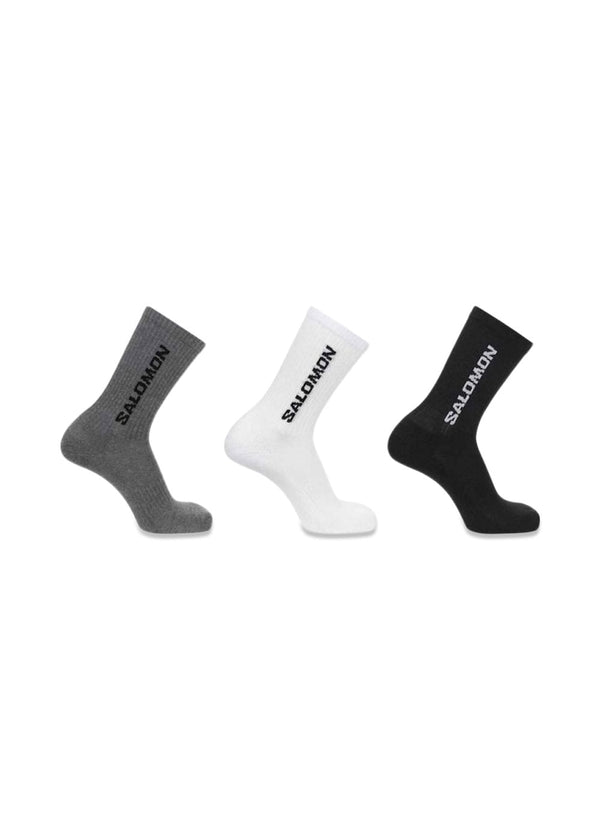 EVERYDAY CREW 3-PACK - Black / White / With Gray Melange-Socks/stockings-Salomon-Butler Loftet