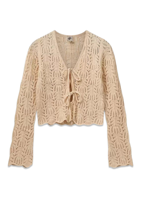 Egypt Crochet Top - Bone-Blouses-The Garment-Butler Loftet