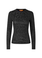 Elastic Long Sleeve Top - Liquified Logo-Blouses-Stine Goya-Butler Loftet