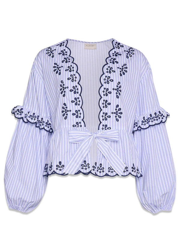Elin Organic Cotton Top - Ocean-Blouses-Sissel Edelbo-Butler Loftet