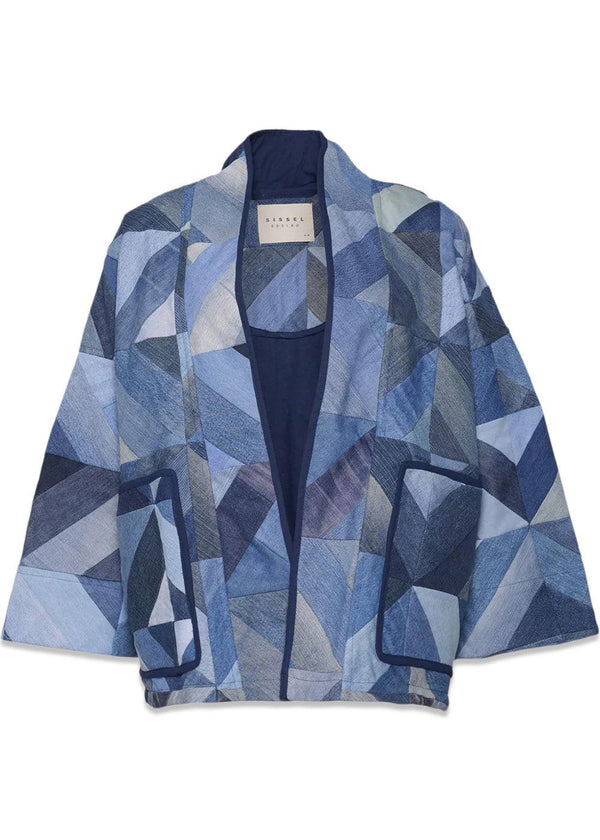Elliot Patchwork Leftover Denim Jacket - Blue Shade-Outerwear-Sissel Edelbo-Butler Loftet