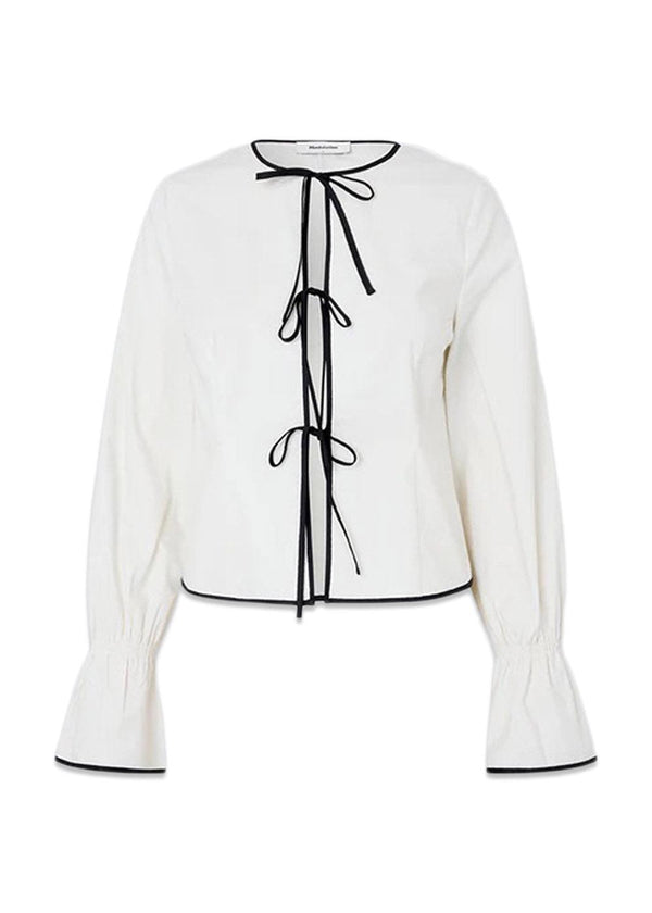 EmiliaMD bow shirt - Soft White-Shirts-Modström-Butler Loftet