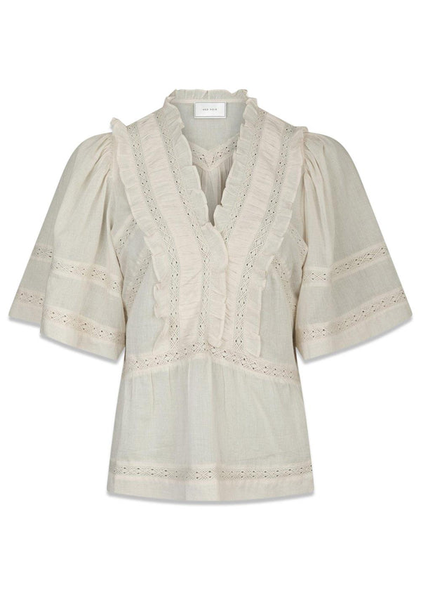 Evienne S Voile Top - Ivory-Top-Neo Noir-Butler Loftet