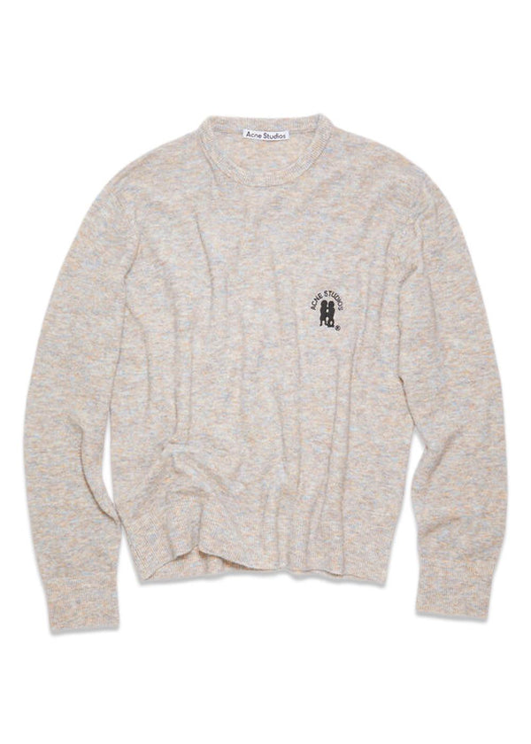 Acne Studios' FN-MN-KNIT000445 - Light Grey/Brown Melange. Køb strik her.