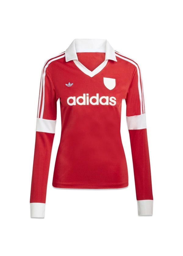 FOOTBALL COLLAR T - Better Scarlet-Long-sleeve T-shirts-Adidas Originals-Butler Loftet