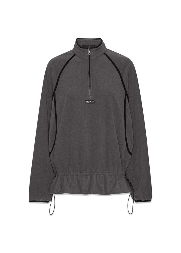 Fleece Half Zip Jacket - Gray Pinstripe-Outerwear-Rotate-Butler Loftet