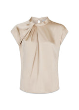 Fleur Drapy Satin Blouse - Dark Sand-Blouses-Neo Noir-Butler Loftet