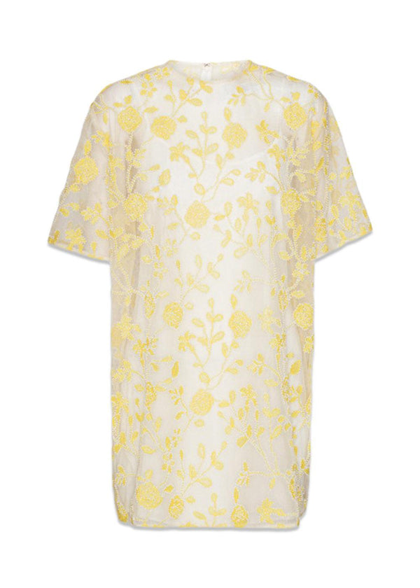 Flower Beads Boxy Dress - Egret Comb.-Dress-Rotate-Butler Loftet