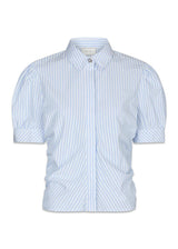 Frannie Stripe Shirt - White/Light Blue-Blouses-Neo Noir-Butler Loftet
