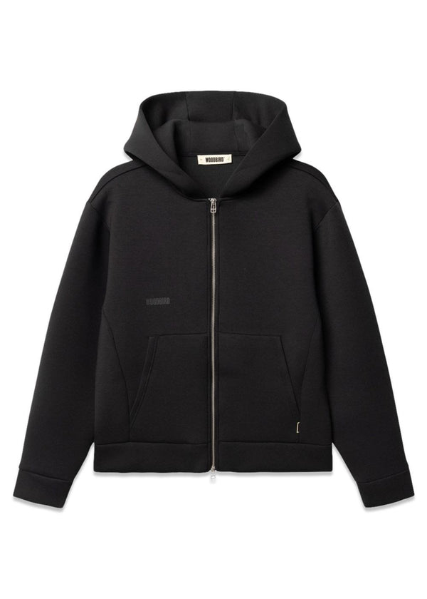 Fuji Scuba Zip Hoodie - Black-Hoodies-Woodbird-Butler Loftet