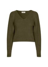 GalenMD short v-neck - Dark Olive-Knitwear-Modström-Butler Loftet