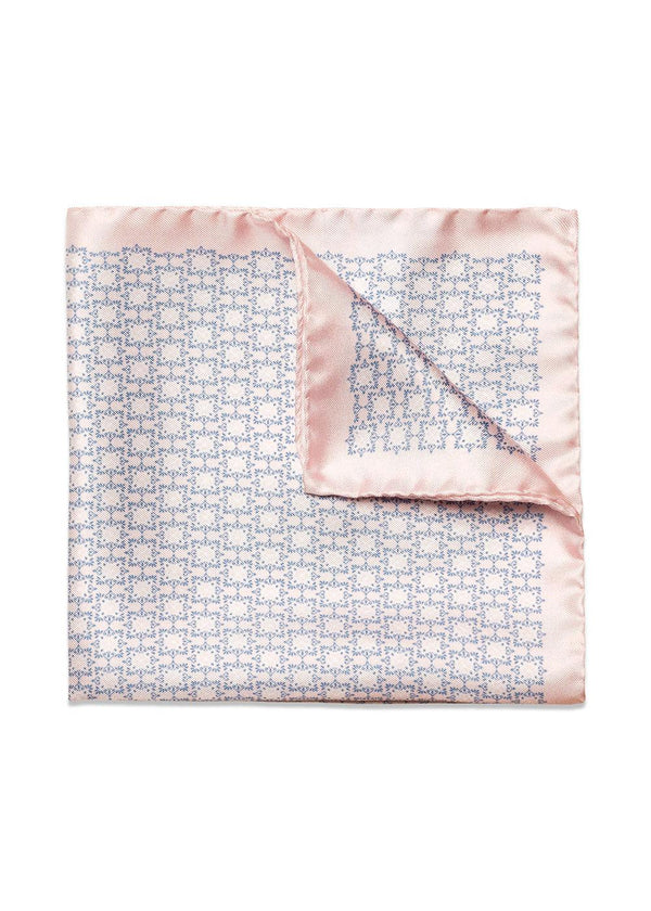Geometric Silk Pocket Square - Pink-Accessories-Eton-Butler Loftet