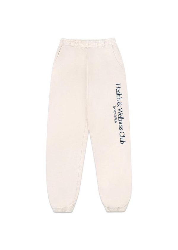 H&W Crest Sweatpant - Cream-Sweatpants-Sporty & Rich-Butler Loftet