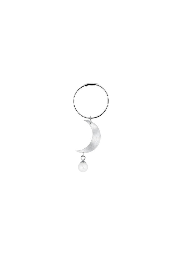 Half Moon Creole with pearl - Sterling Silver-Jewellery-Jane Kønig-Butler Loftet