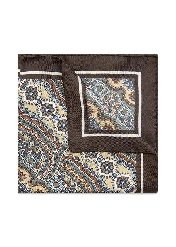 Handkerchief - Black Brown-Accessories-Oscar Jacobson-Butler Loftet