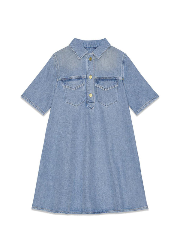 Heavy Denim Mini Dress - Tint Wash-Dress-Ganni-Butler Loftet