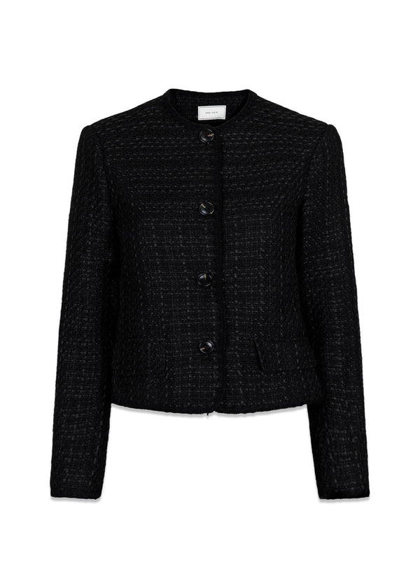 Neo Noirs Helina Boucle Jacket - Black. Køb overtøj her.