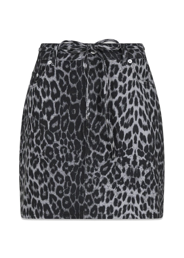 Henrietta Leopard Skirt - Gray Leopard-Skirts-Neo Noir-Butler Loftet