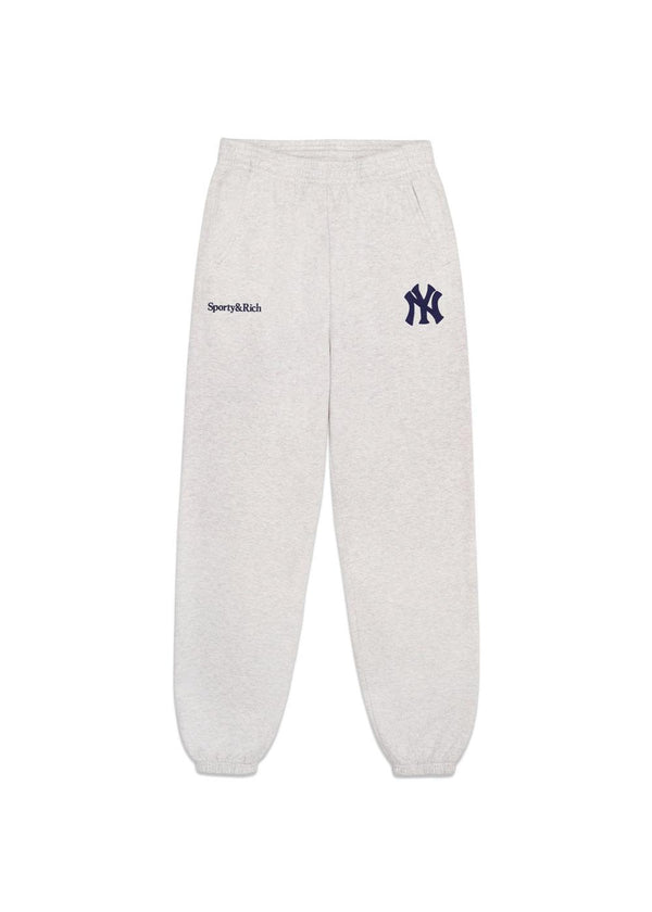 Heritage Yankees Serif Sweatpants - Heather Grey-Sweatpants-Sporty & Rich-Butler Loftet
