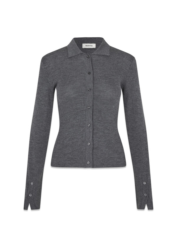 HirokiMD cardigan - Dark Gray Melange-Knitwear-Modström-Butler Loftet