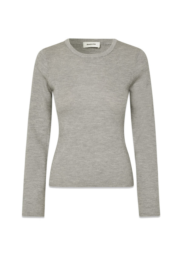 HirokiMD o-neck - Gray Melange-Knitwear-Modström-Butler Loftet