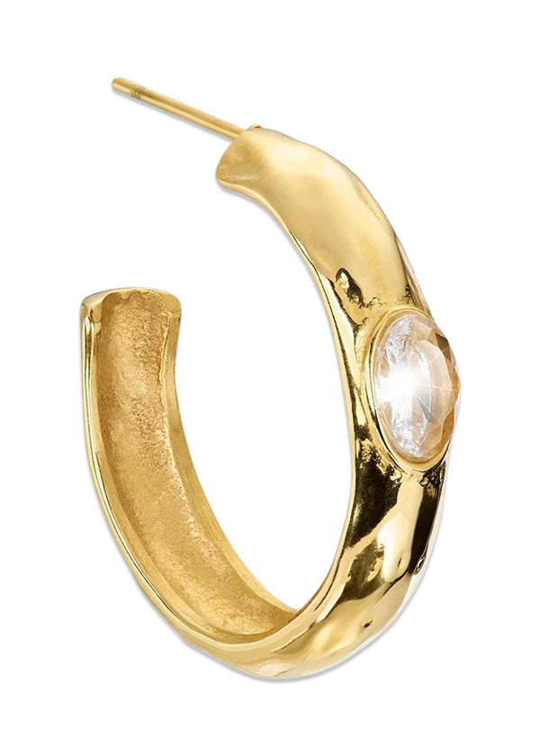 Hoop with stone - Gold-Jewellery-Jane Kønig-Butler Loftet