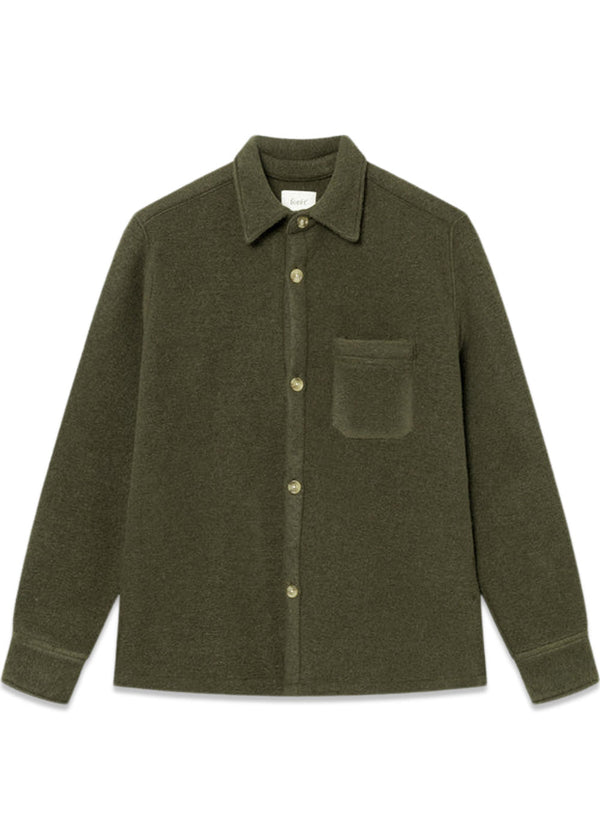 IVY WOOL OVERSHIRT - Dark Moss-Shirts-Forét-Butler Loftet