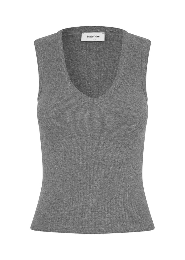 Igormd v-neck top - Dark Grey Melange-Top-Modström-Butler Loftet