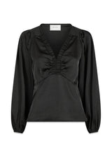 Istana Heavy Sateen Blouse - Black-Blouses-Neo Noir-Butler Loftet