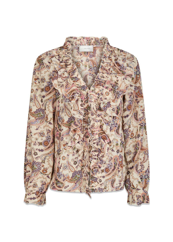Ivey Art Paisley Blouse - Cream-Blouses-Neo Noir-Butler Loftet