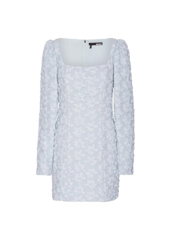 Jacquard Ls Mini Dress - Illusion Blue-Dress-Rotate-Butler Loftet