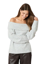 Jane Knit Blouse - Light Grey Melange-Knitwear-Neo Noir-Butler Loftet