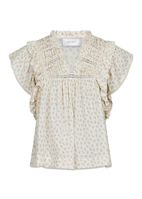 Jayla Basic Blossom Top - Creme-Top-Neo Noir-Butler Loftet
