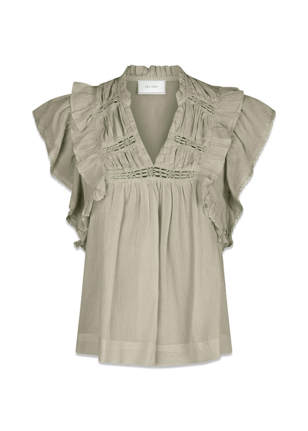 Jayla S Voile Top - Smoke Green-Top-Neo Noir-Butler Loftet