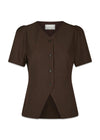 Jules Structure Blouse - Dark Brown-Blouses-Neo Noir-Butler Loftet