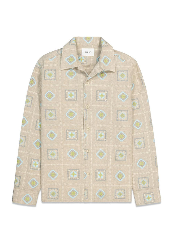 Julio Emb Ls No Pkt 5398 - Oatmeal-Shirts-Nn. 07-Butler Loftet
