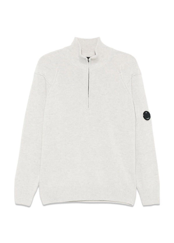 KNITWEAR HALF ZIP - Grey-Knitwear-C.P. Company-Butler Loftet