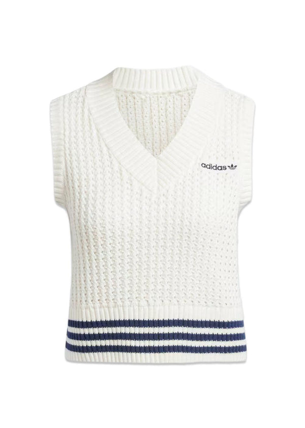 KNIT VEST - O White-Knitwear-Adidas Originals-Butler Loftet