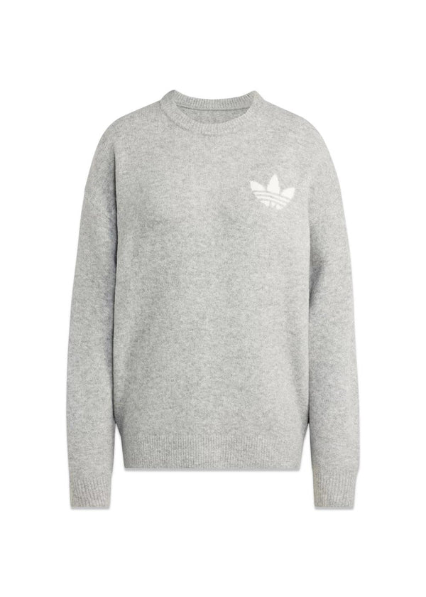 KNITTED SWEATER - Medium Gray Heather-Knitwear-Adidas Originals-Butler Loftet