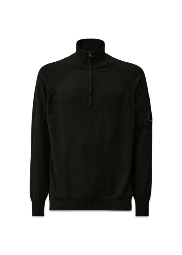 KNITWEAR HALF ZIP - Black-Knitwear-C.P. Company-Butler Loftet