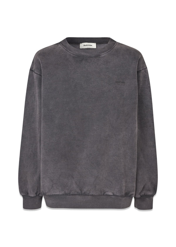 KallieMD o-neck - Washed Black-Sweatshirts-Modström-Butler Loftet