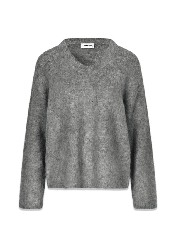 KaneMD v-neck - Dark Gray Melange-Knitwear-Modström-Butler Loftet